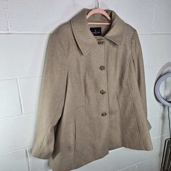 London Fog sand wool womens pea coat plus 1x - Picture 5 of 12